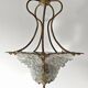 Art Nouveau bronze chandelier with Murano glass flowers
