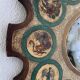 Vintage 1960s witch's eye sun mirror, wooden zodiac - 56 cm