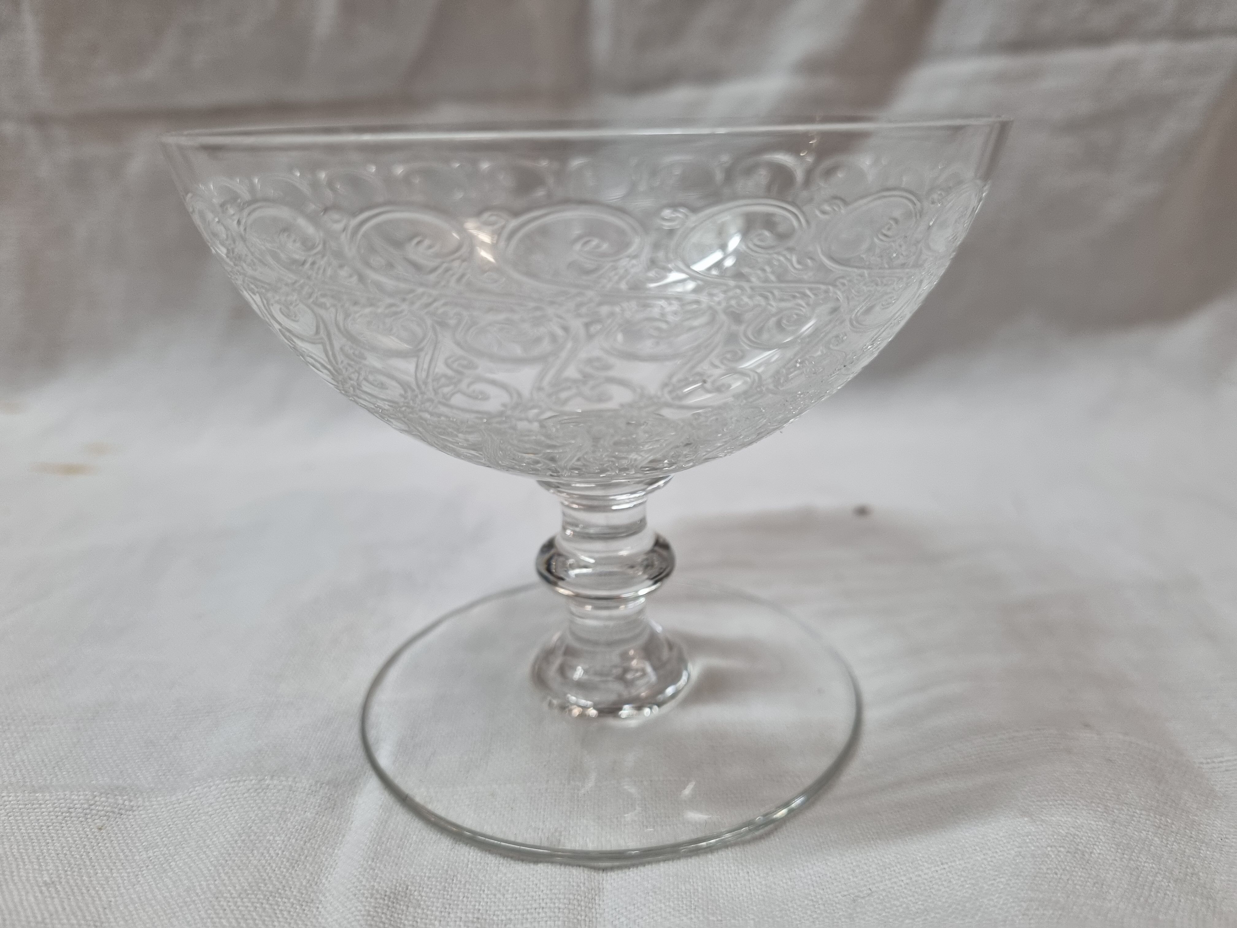 Baccarat crystal champagne glass, Rohan model, 1920