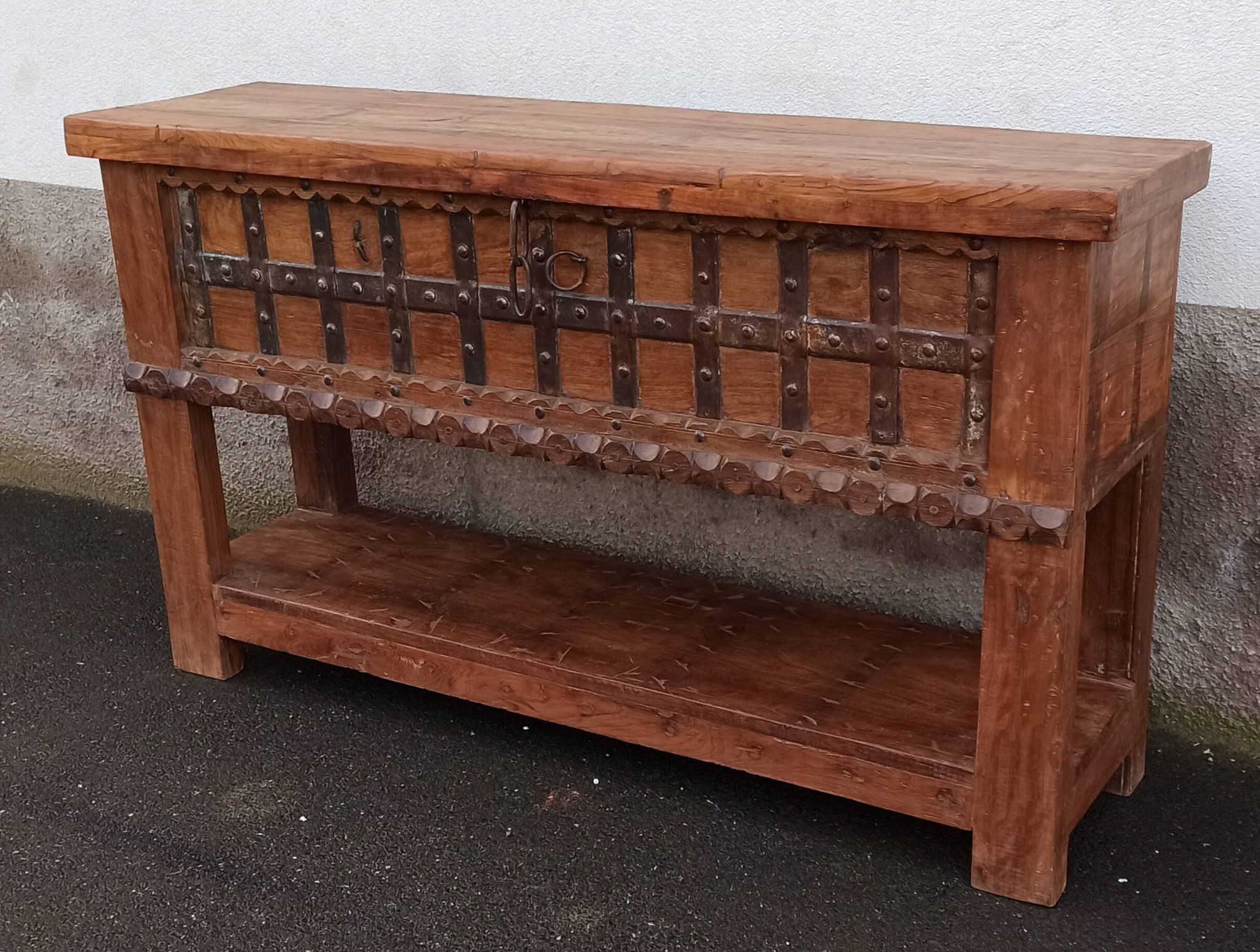 Console coffre en bois