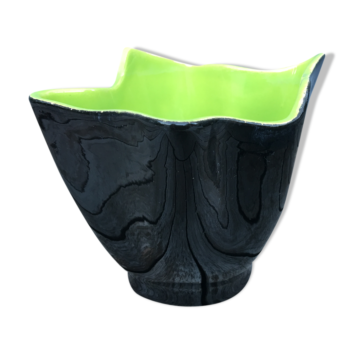 Two-tone folded ceramic vase, 1950/60