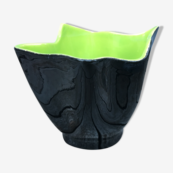 Two-tone folded ceramic vase, 1950/60