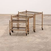 Trolleys three tables made in France in the 1950s.