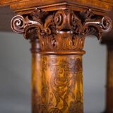 Wilhelmine secretary in walnut & exotic veneer with leather top