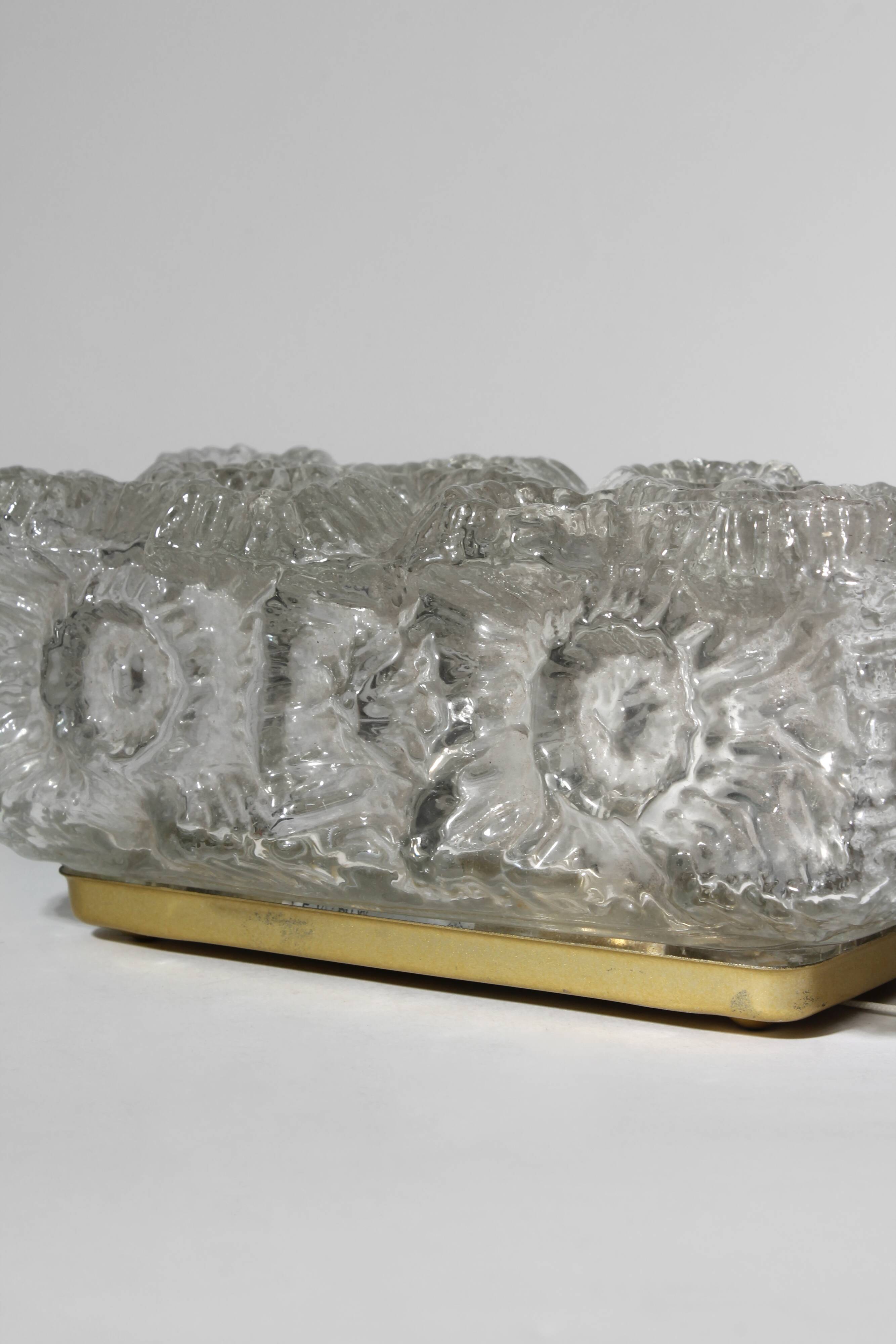 Applique en verre texturé de Glashütte Limburg, années 1970, Allemagne