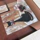 Tableau Mombard - Iconic Black Cat with Red Bow - Vintage 60s