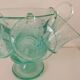 Service en verre soufflé bullé vert d'eau – Coupe sur pied, 5 tasses et louche
