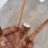 Ensemble de 2 chaises de salle à manger vintage tyroliennes en bois, style ferme autrichienne alpine