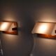 Pair of Scandinavian teak and acrylic wall lamps 1960