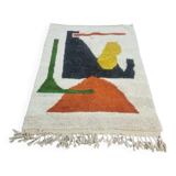 Handmade traditional Moroccan rug with colourful patterns, size 140x260 cm.