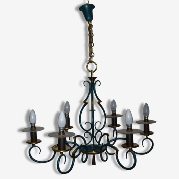 Chandelier 50s and its 2 sconces