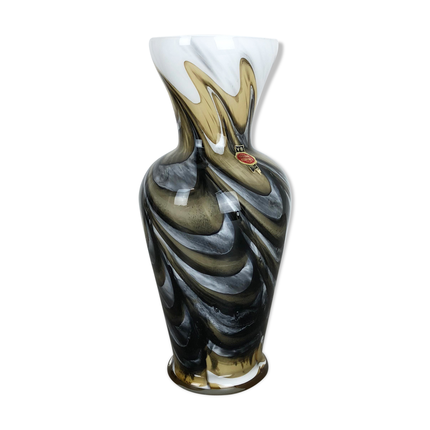 Xxl Multicolored Pop Art Vase Opaline Florence, Italy 1970s