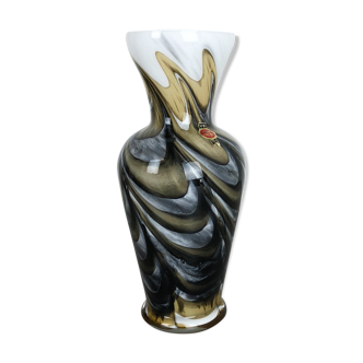 Xxl Multicolored Pop Art Vase Opaline Florence, Italy 1970s