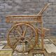 Bamboo and rattan bar cart, 1950