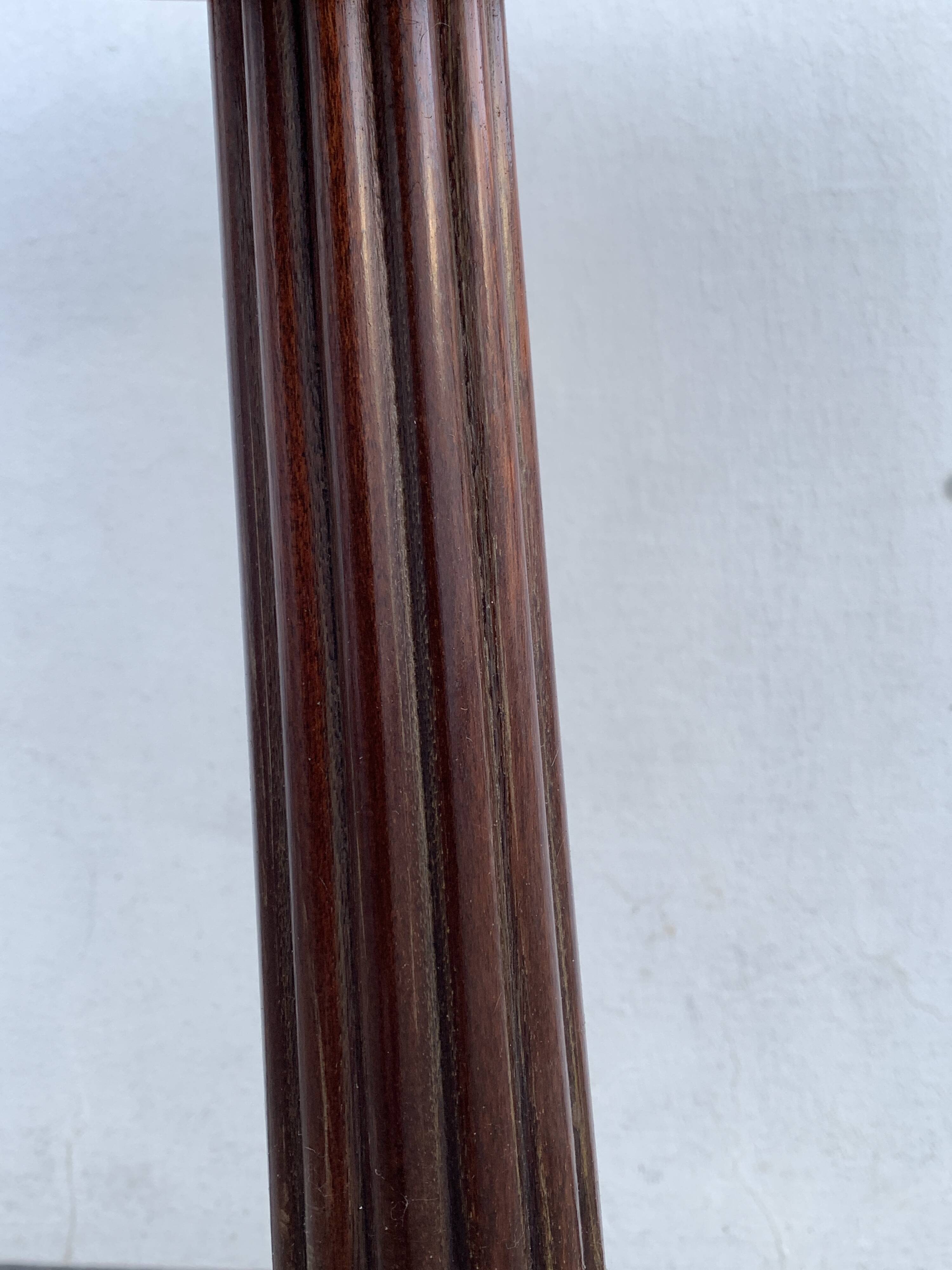 Late 19th century tripod pedestal table in wood marquetry