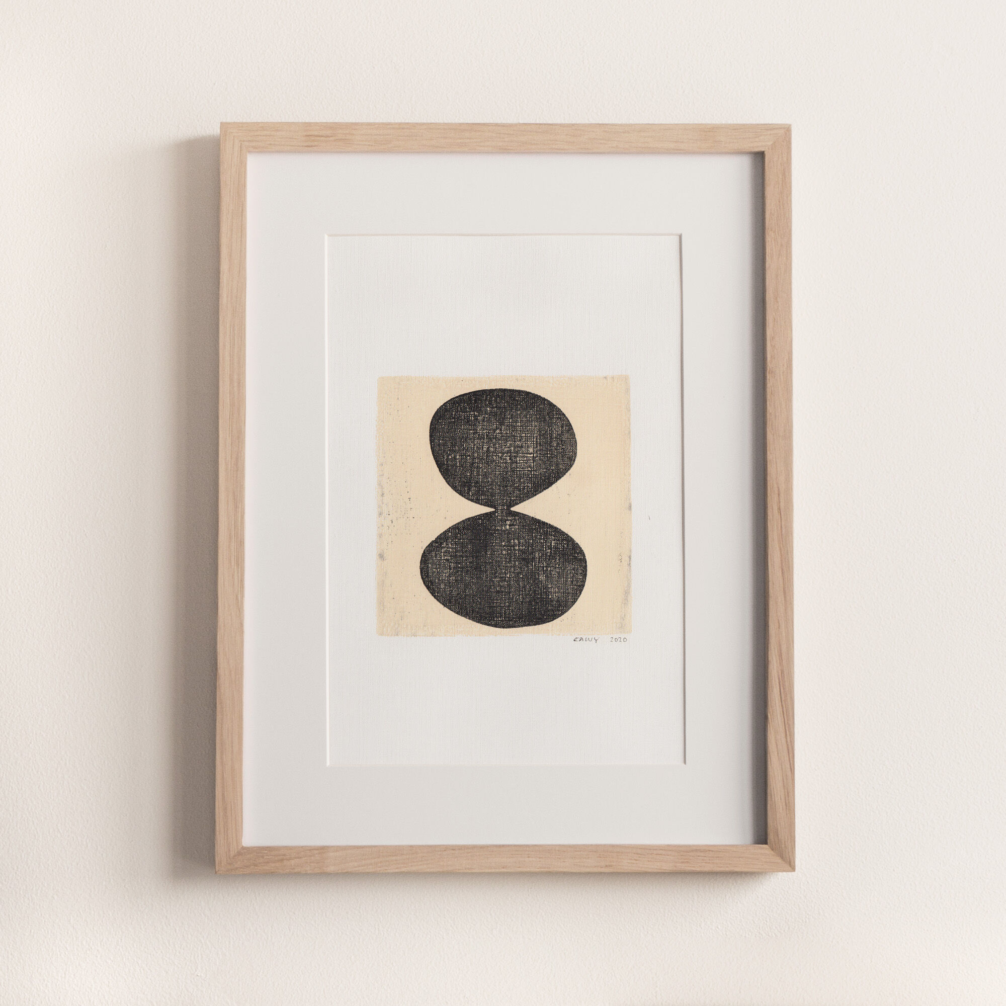 Monotype painting on paper, original dated and signed without frame