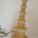 Large baluster-shaped lamp base in yellow and beige ceramic from the 1960s.