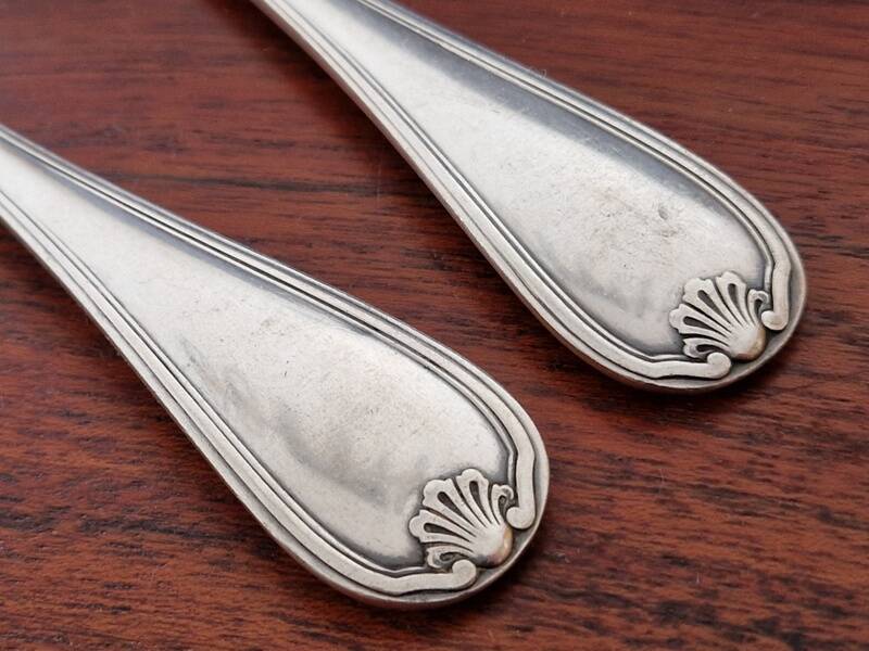 Christofle - Set of 2 Marot Bérain model dessert forks in silver-plated metal