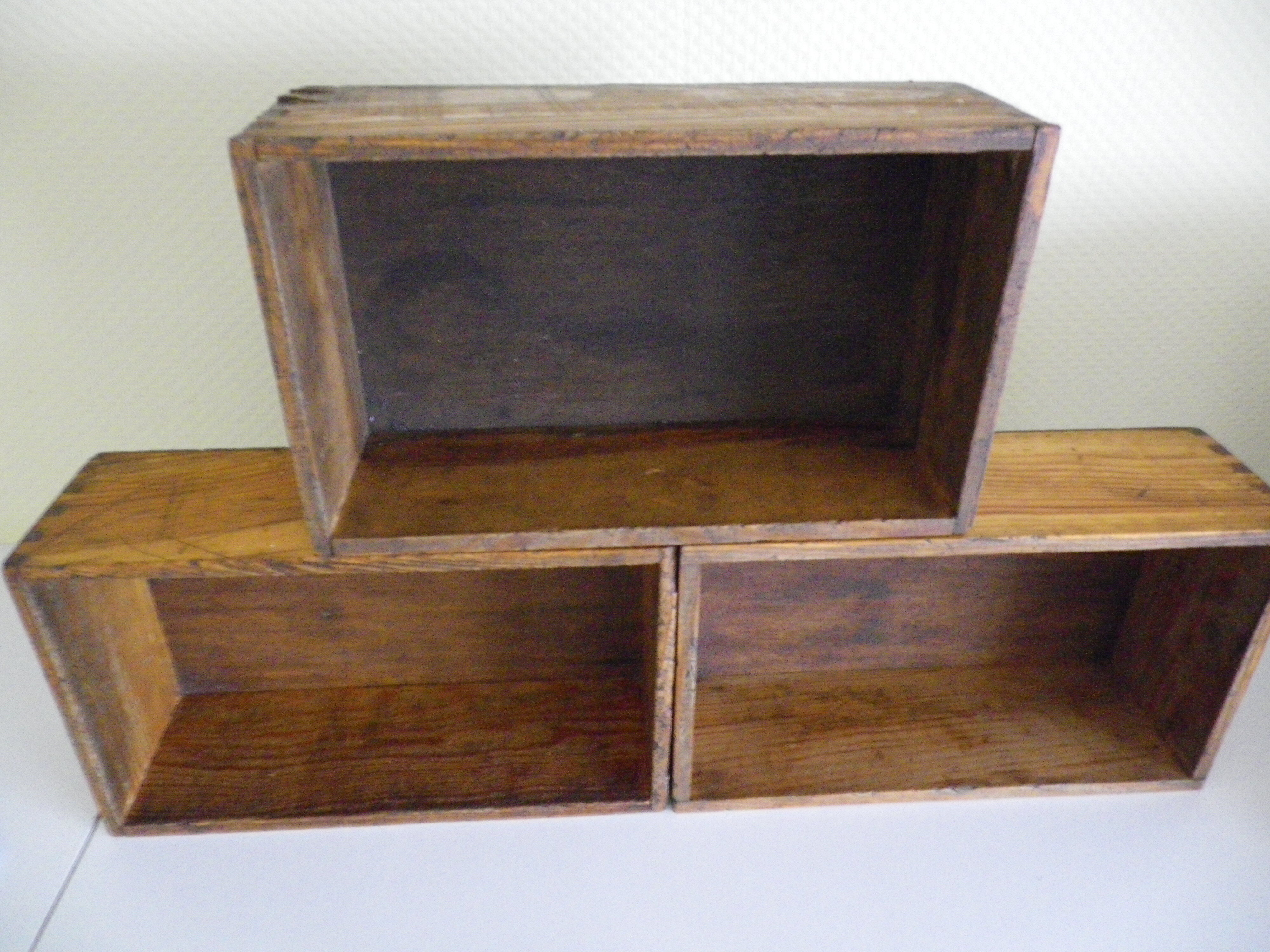 Old lockers wooden tenon mortise Assembly numbered 29,30,36 - 1950s - set of 3