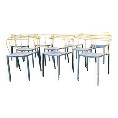 10 fauteuils ''Piccolo'' Pascal Mourgue pour Fermob