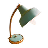 1950s turquoise blue and gold desk lamp