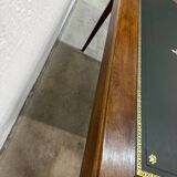 Louis XVI desk with green leather and shelves.