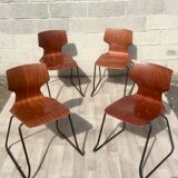 Set of 6 vintage sled chairs