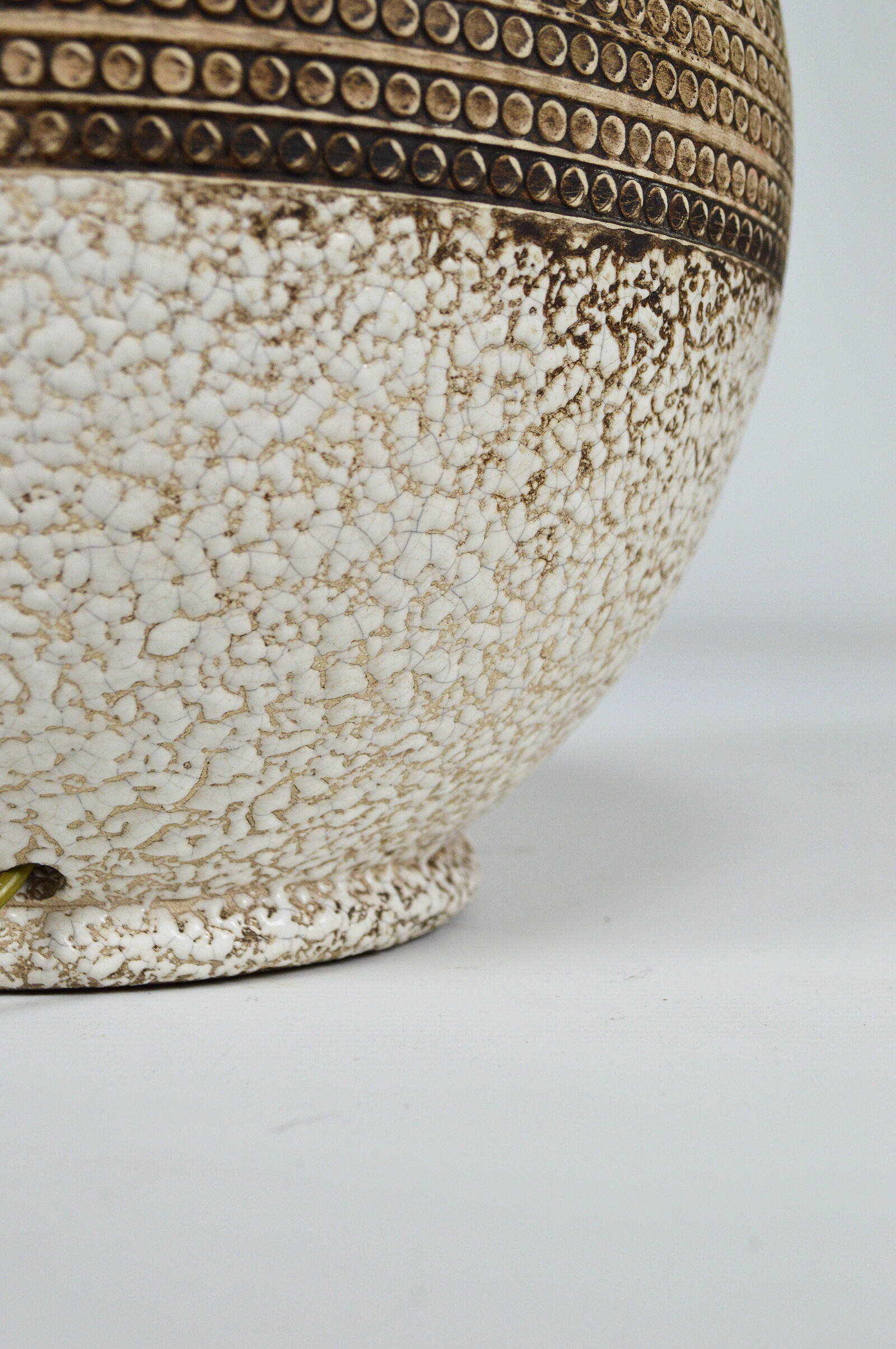 Round art deco ceramic lamp besnard style