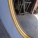 Miroir bois doré epoque 1960 ovale