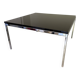 Square black lacquered coffee table designed by Tobia Scarpa for Knoll.