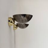 Pair of vintage wall lights, chrome and brass, Italy, 1980