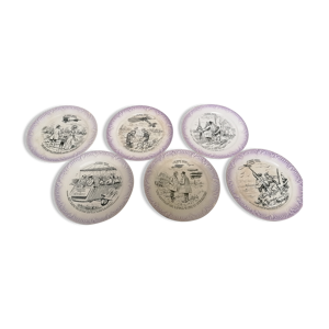 Lot 6 assiettes le monde - sarreguemines