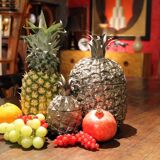 Mid-Century Modern Italian Silvered Pineapple Ice Bucket and Sugar Bowl, 1970s, Set of 2