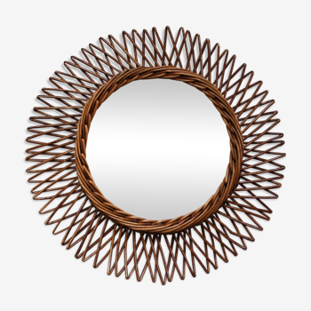 Mirror rattan 37x37cm