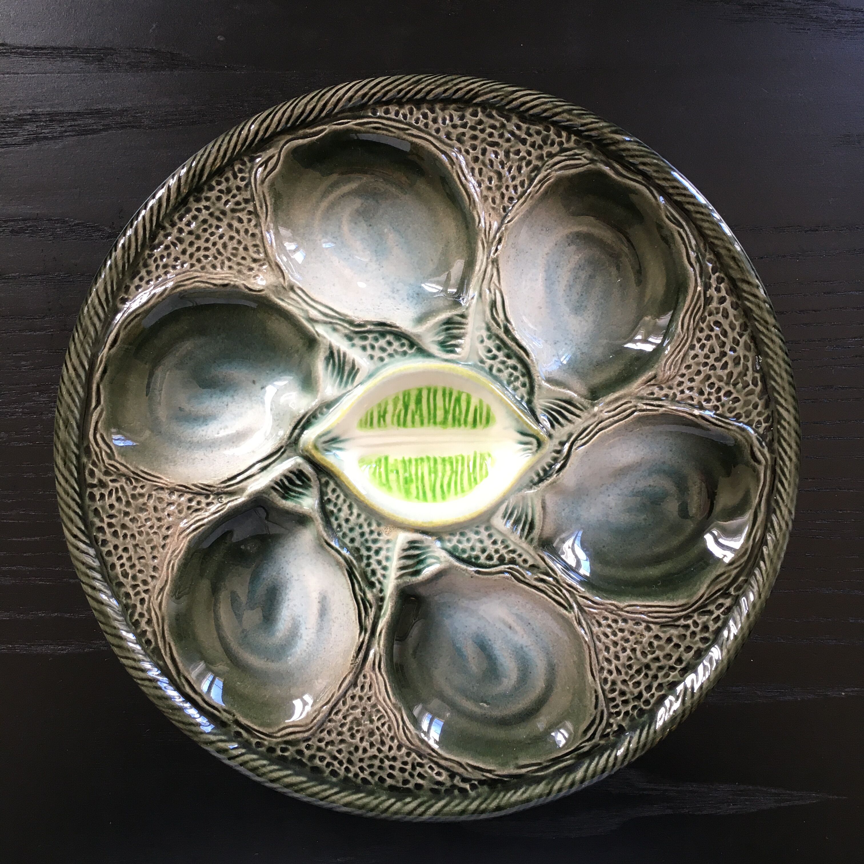 Lot de 6 assiettes à huîtres St Clément