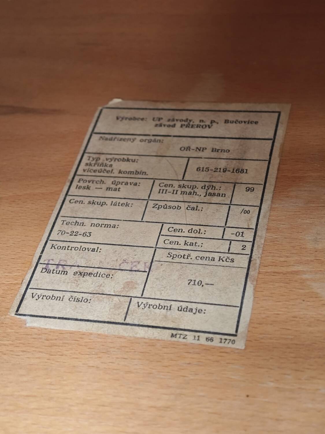 Enfilade par Frantisek Mezulanik pour Up Zavody 1960