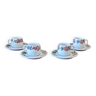 4 tasses à café en porcelaine de Paris