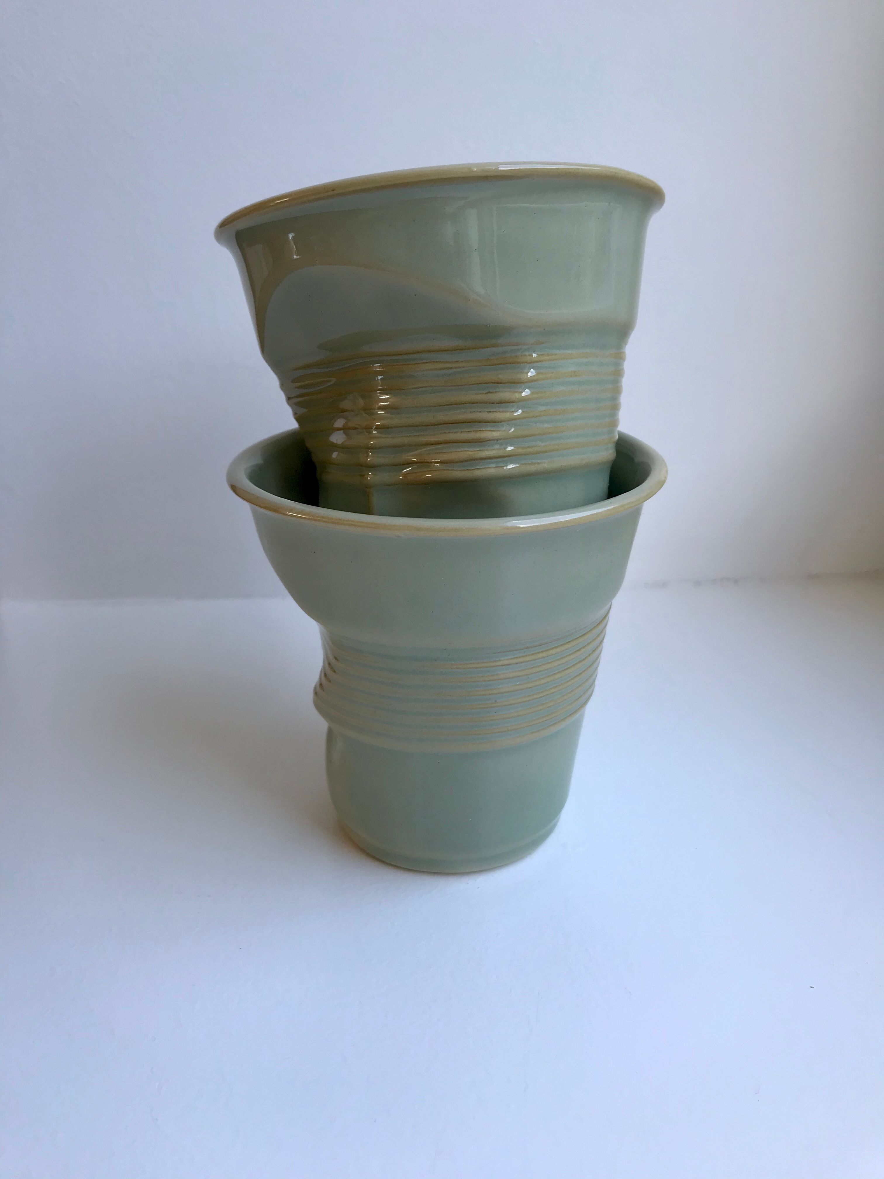 Duo de tasses revol couleur vert sauge
