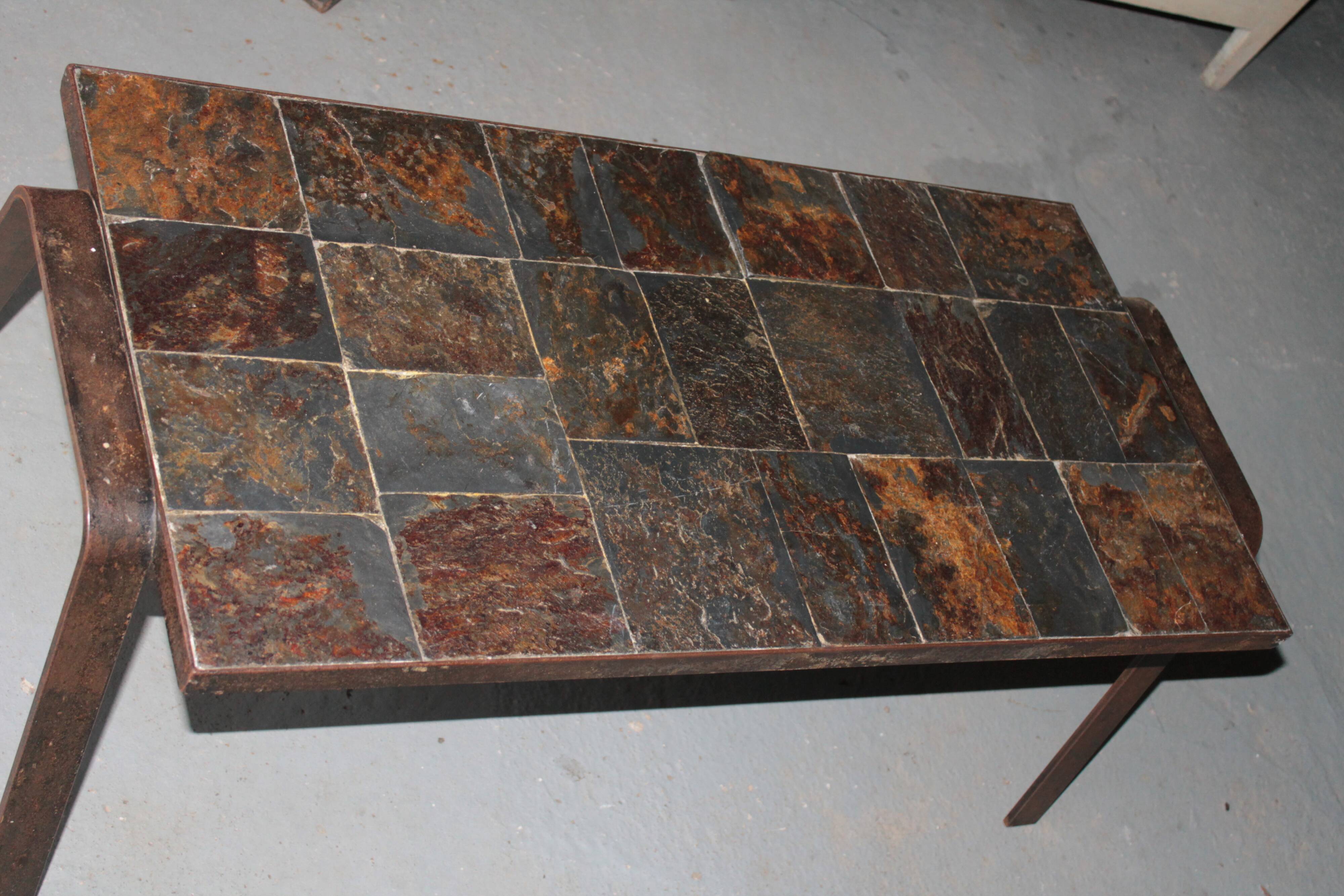 Brutal vintage slate coffee table