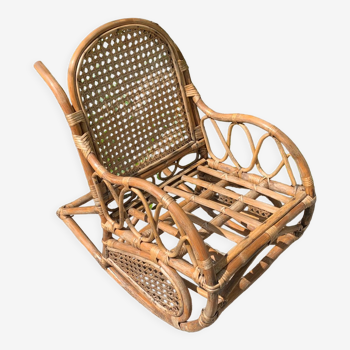 Cane rattan rocking chair
