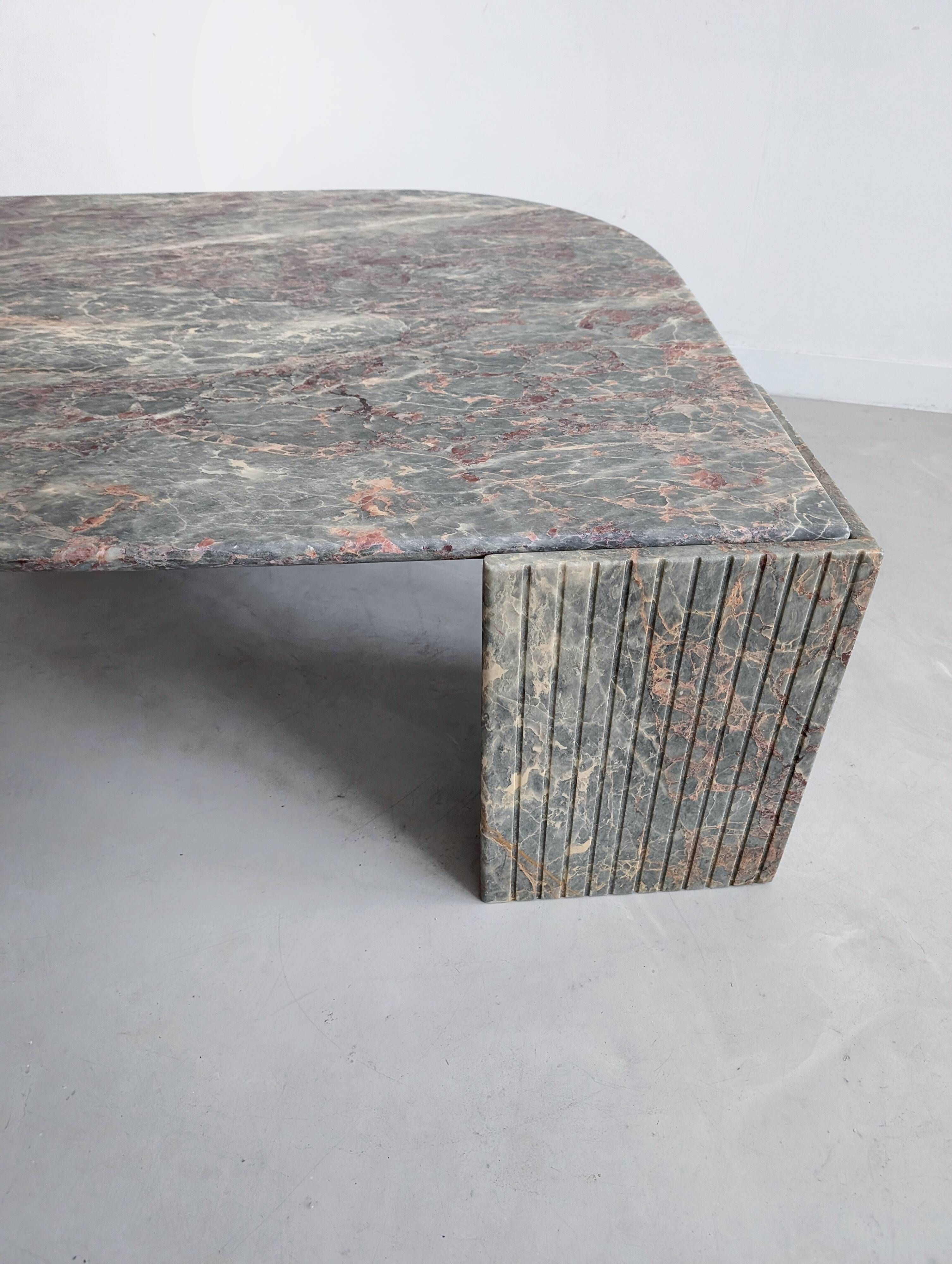 Italian Marble Eye Shaped Coffee Table 1970s