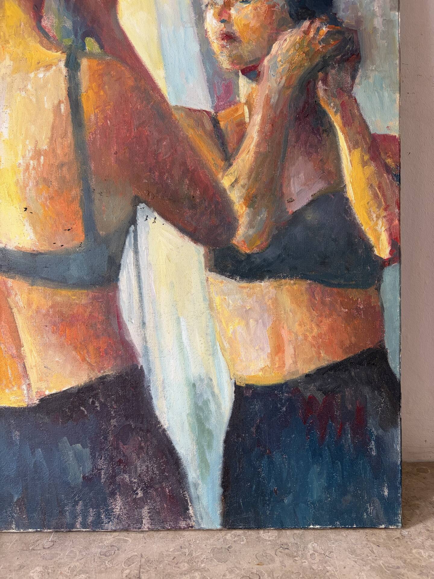 "The earring" oil on canvas signed Patrice Landauer