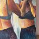 "The earring" oil on canvas signed Patrice Landauer
