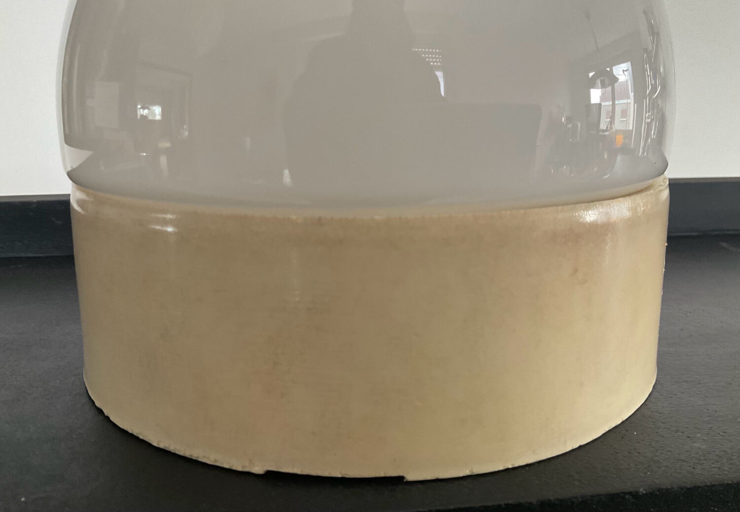 Vintage 1970s opaline glass globe wall sconce