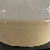 Vintage 1970s opaline glass globe wall sconce
