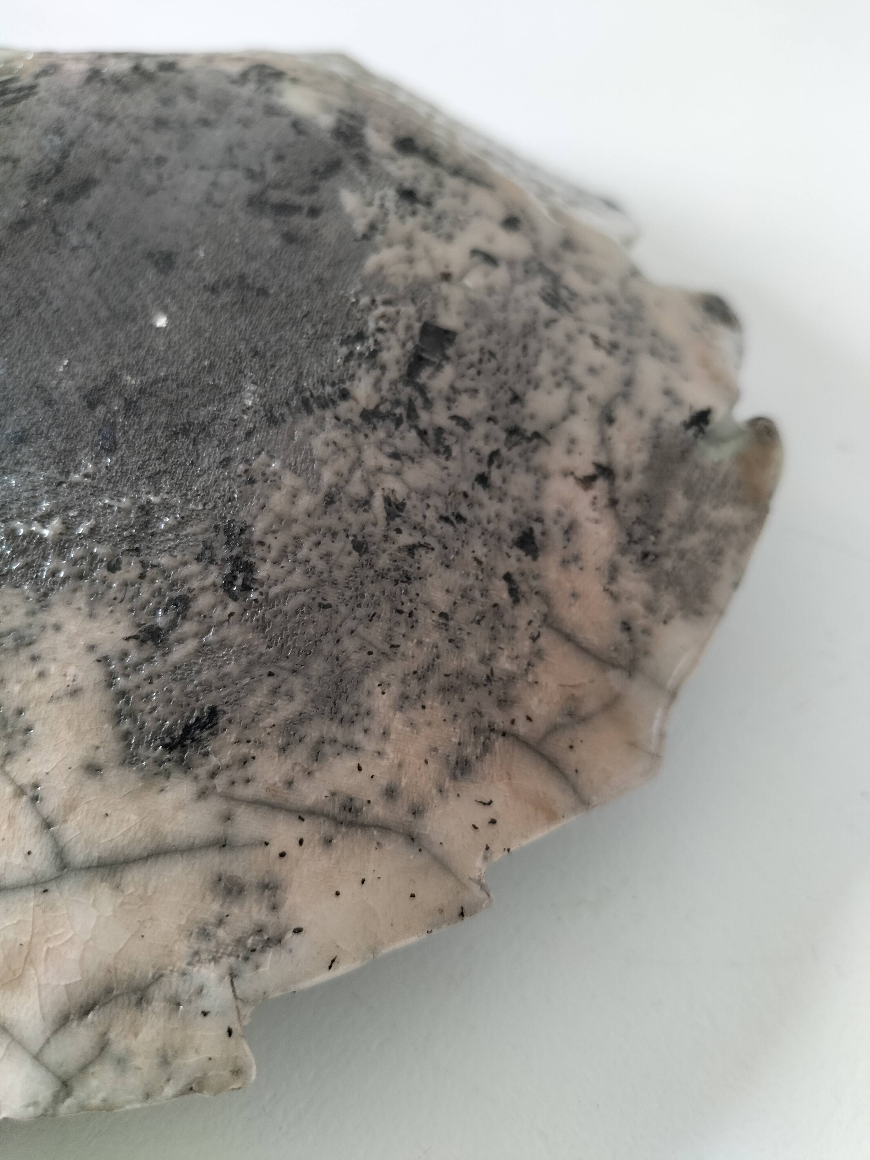 Raku ceramic leaf bowl – unique piece