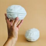 Pair of Limoges porcelain nut boxes