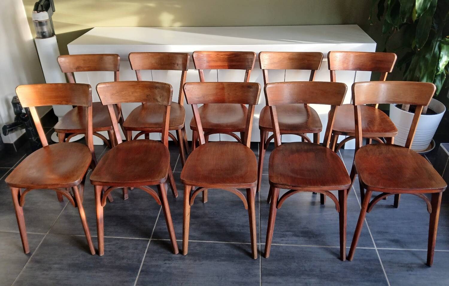 Set of 10 Luterma bistro chairs, 1960s.
