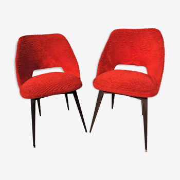 Pair of cocktail chairs "moumoute" 60's