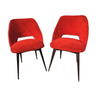Pair of cocktail chairs "moumoute" 60's